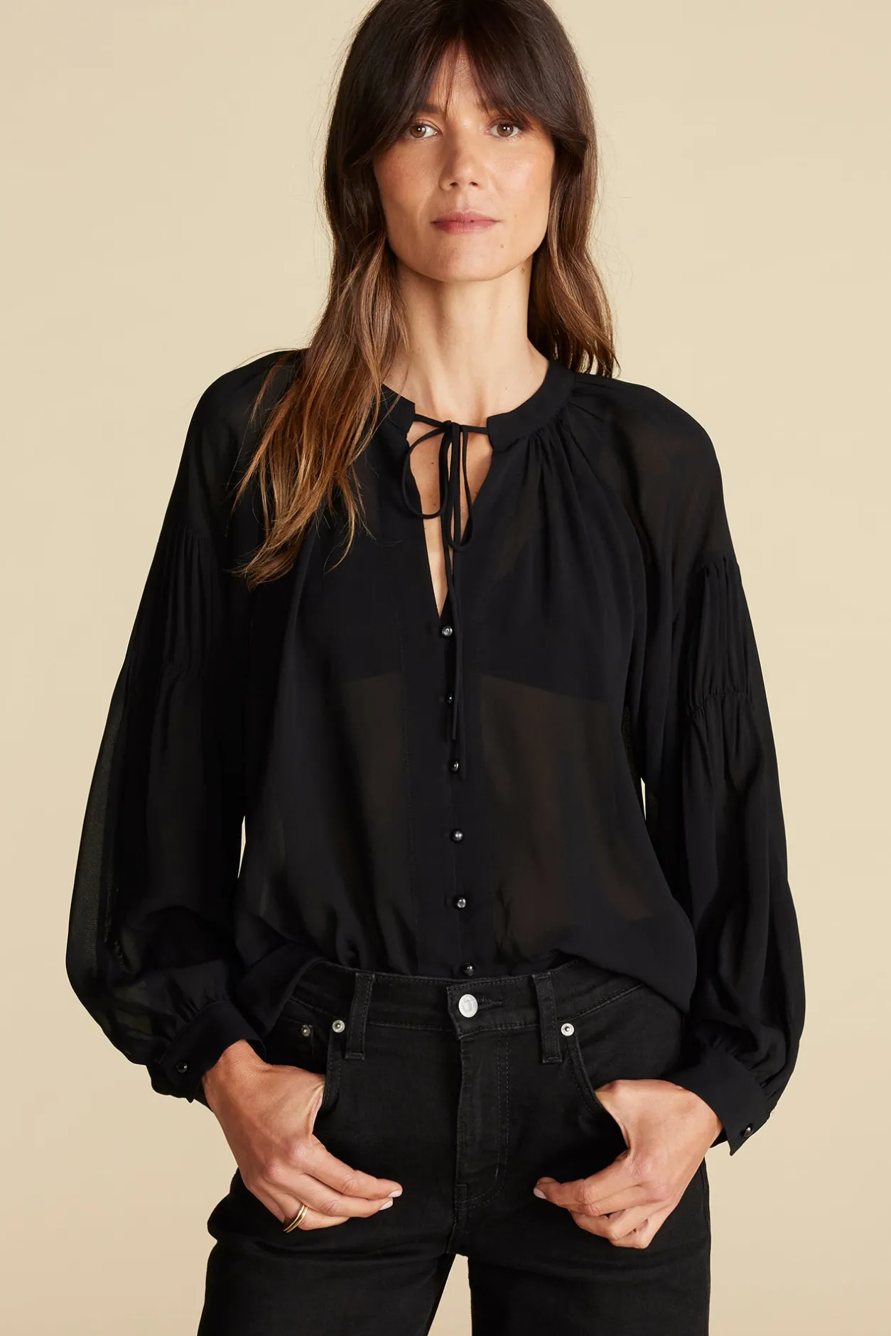 Amour Vert Blouses & Shirts | Tops*Aurelien Viscose Tie Blouse