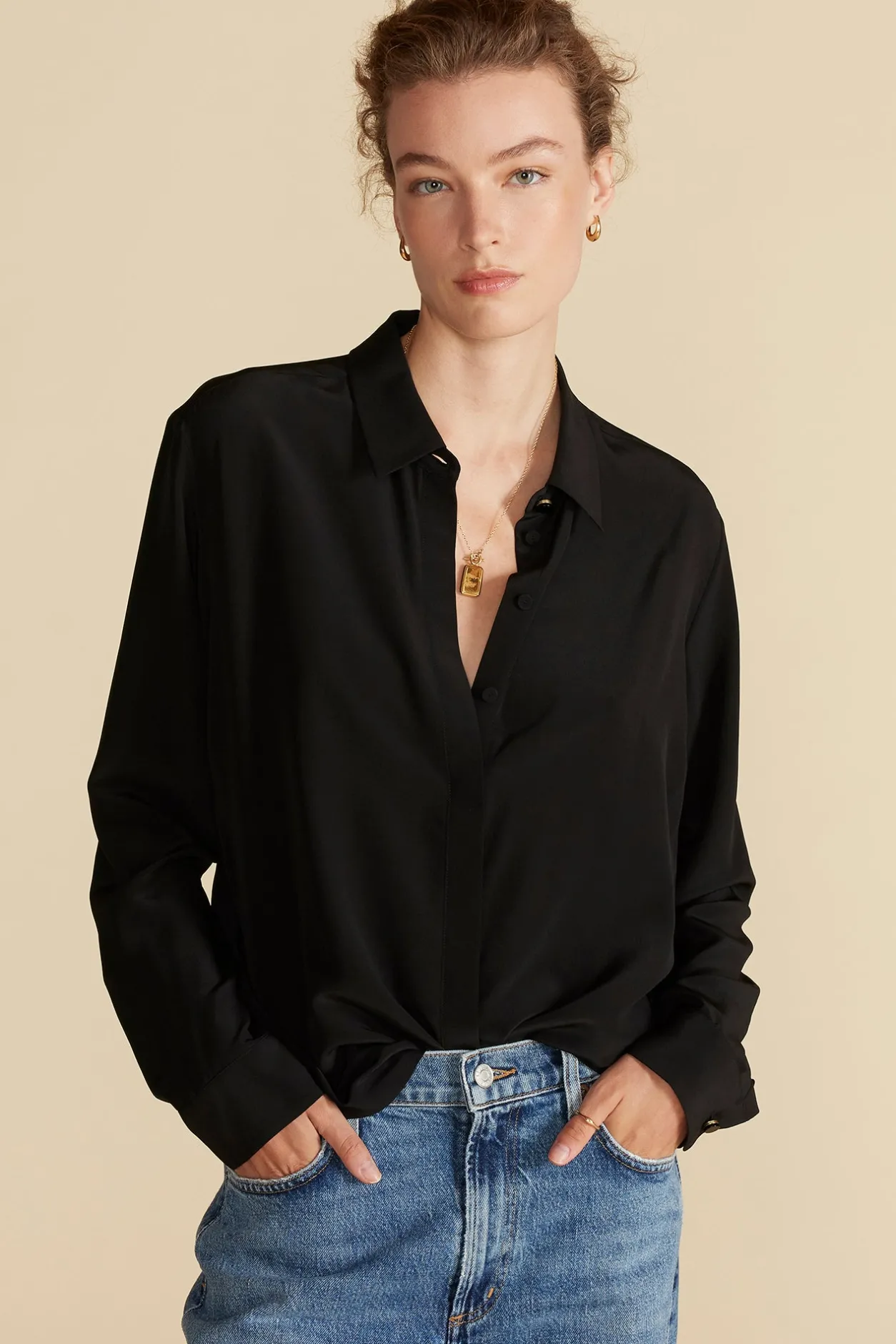 Amour Vert Blouses & Shirts | Tops*Bixby Washable Silk Blouse