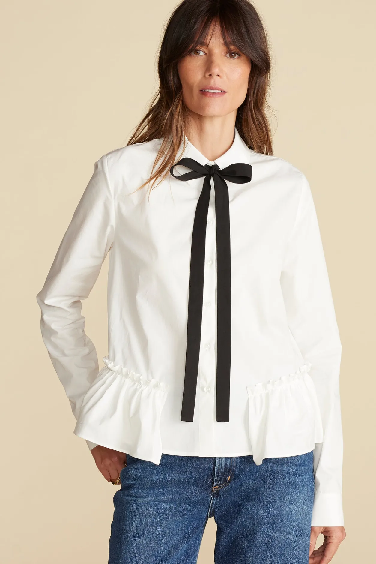 Amour Vert Blouses & Shirts | Tops*Cottine Cotton Poplin Tie Blouse