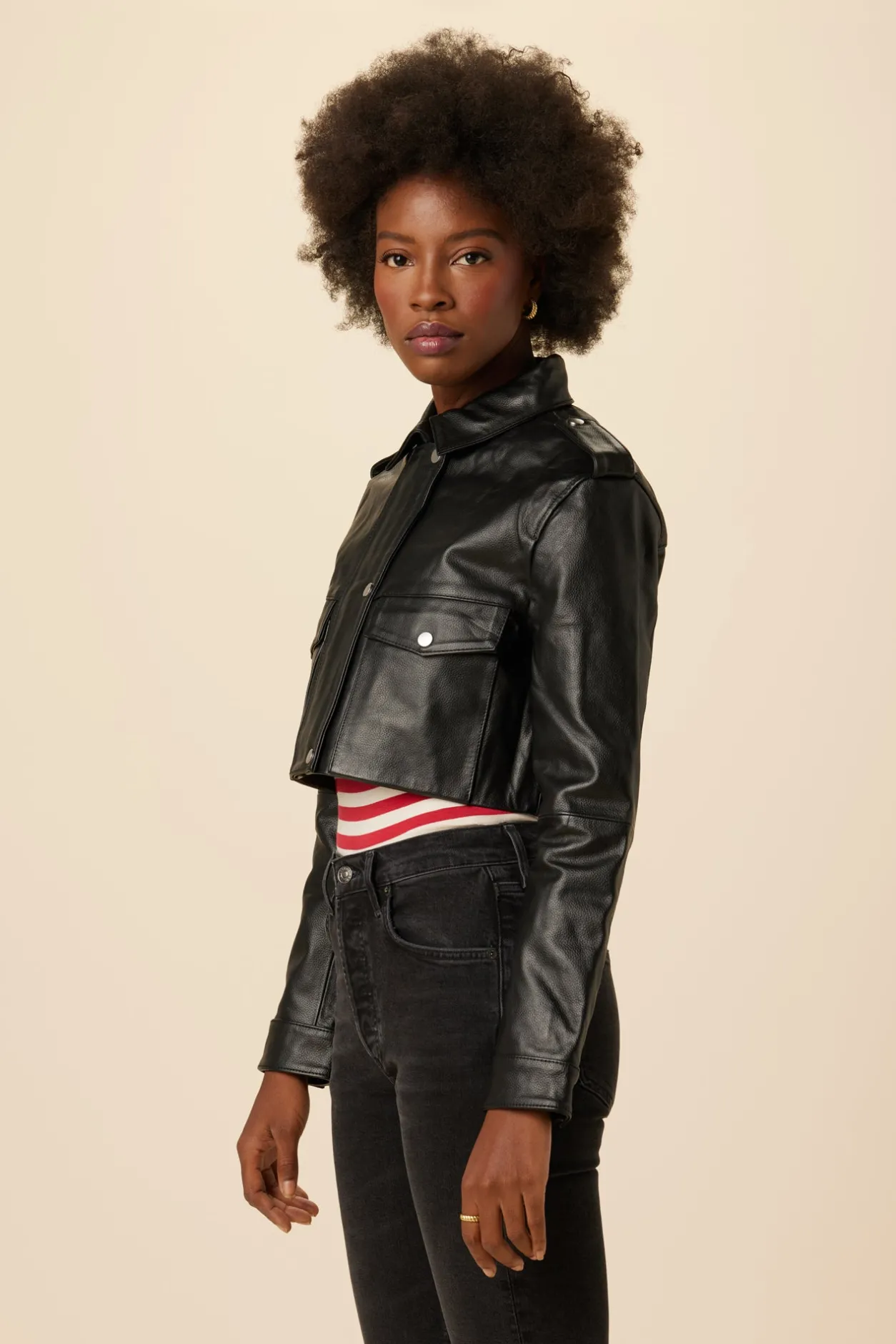 Amour Vert Clearance*Deadwood Bella Cropped Leather Jacket