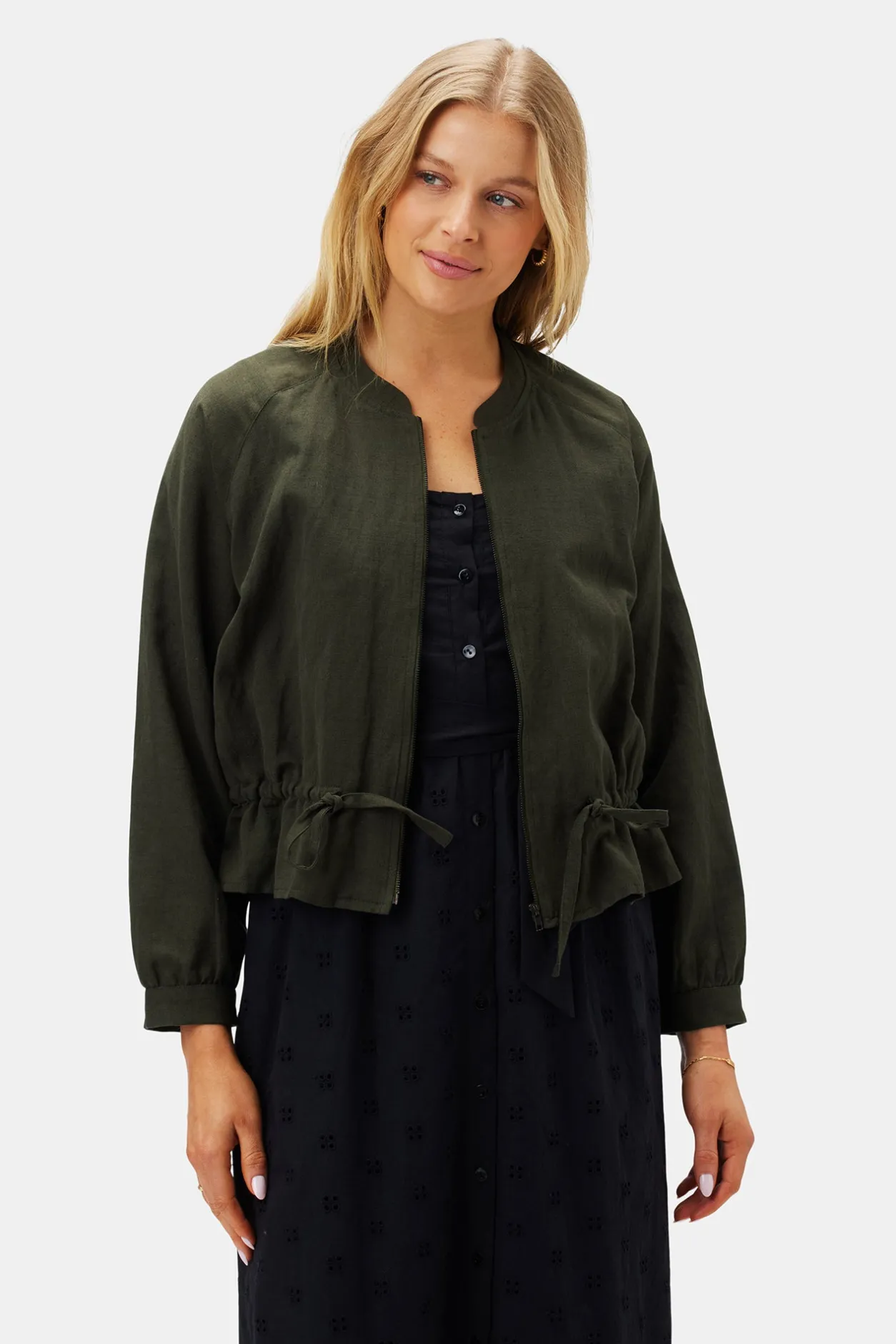 Amour Vert Clearance*James Cotton Linen Bomber Jacket