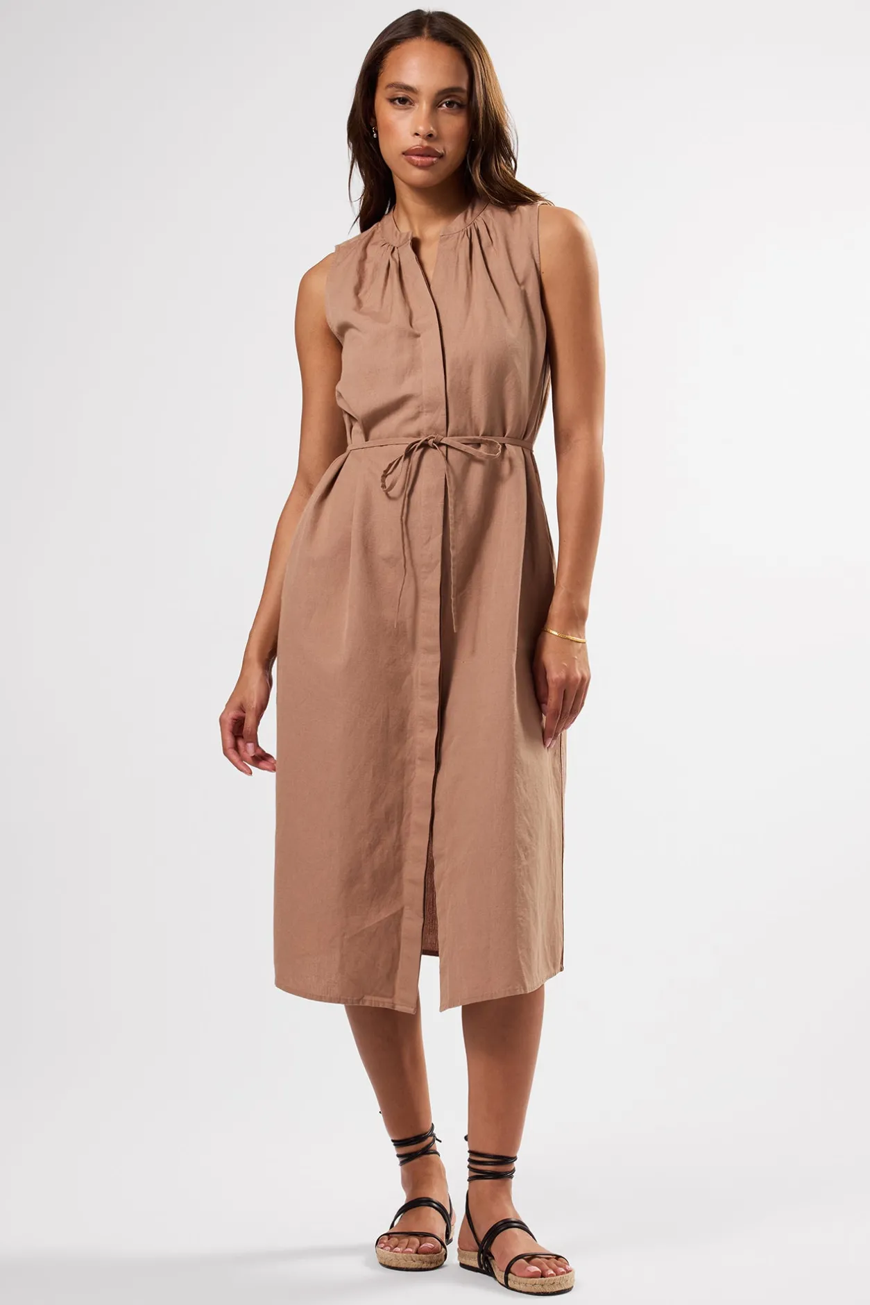 Amour Vert Dresses | Clearance*Kylen Cotton Linen Shirt Dress