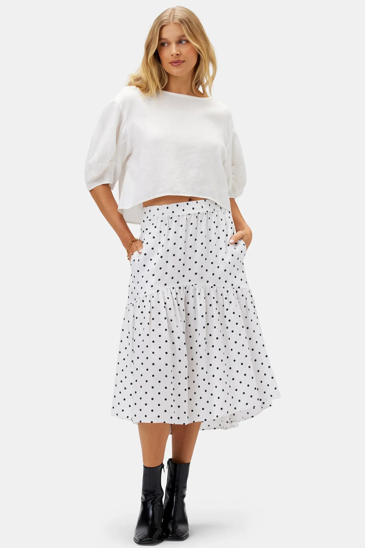 Amour Vert Skirts | Clearance*Lilly Pilly Lola Organic Linen Skirt