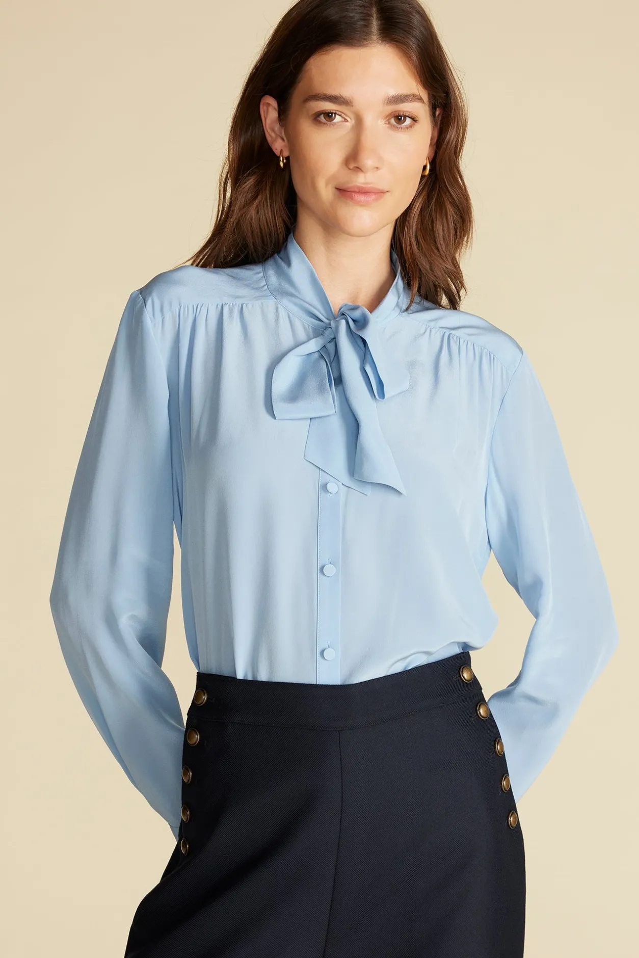 Amour Vert Blouses & Shirts | Tops*Milla Washable Silk Bow Blouse