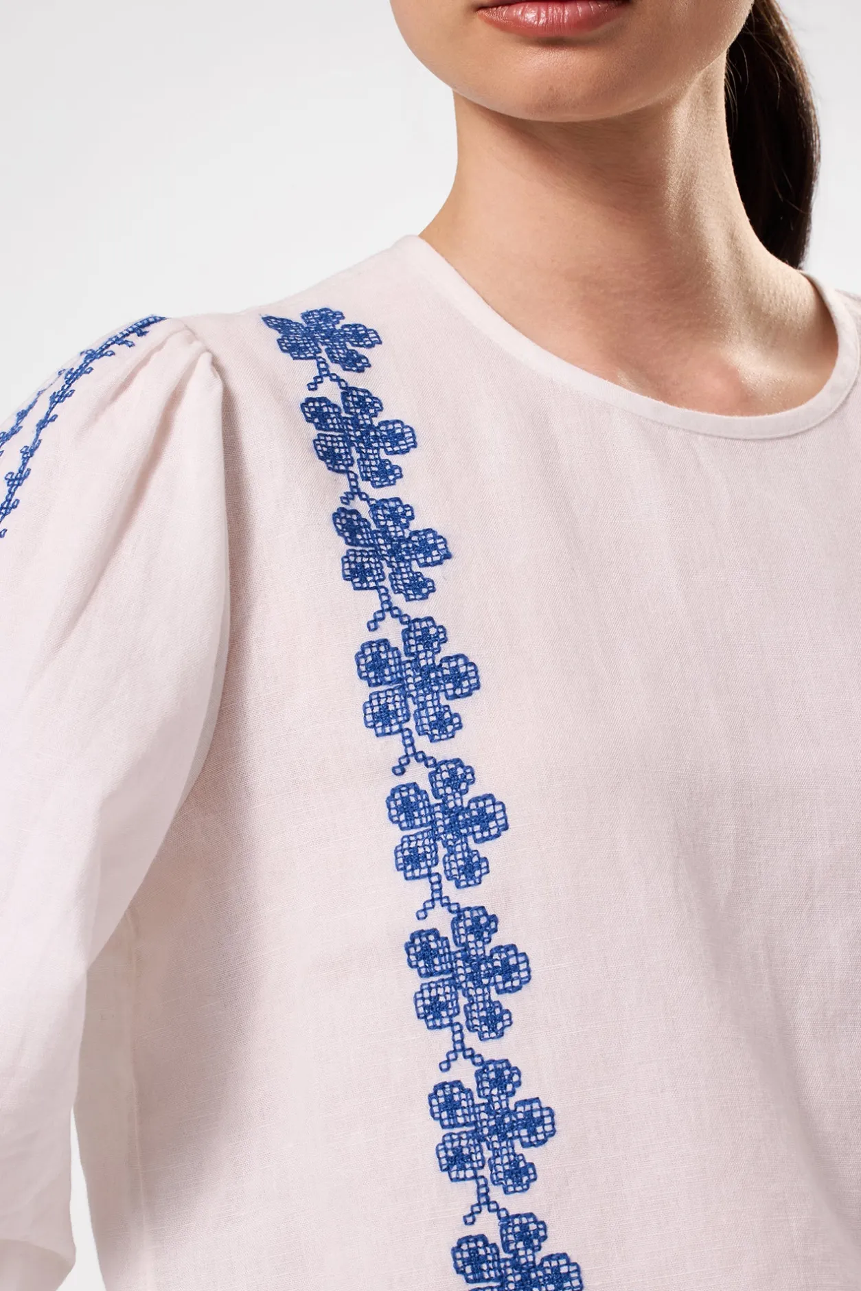 Amour Vert Tops | Clearance*Placed Embroidery Blouse