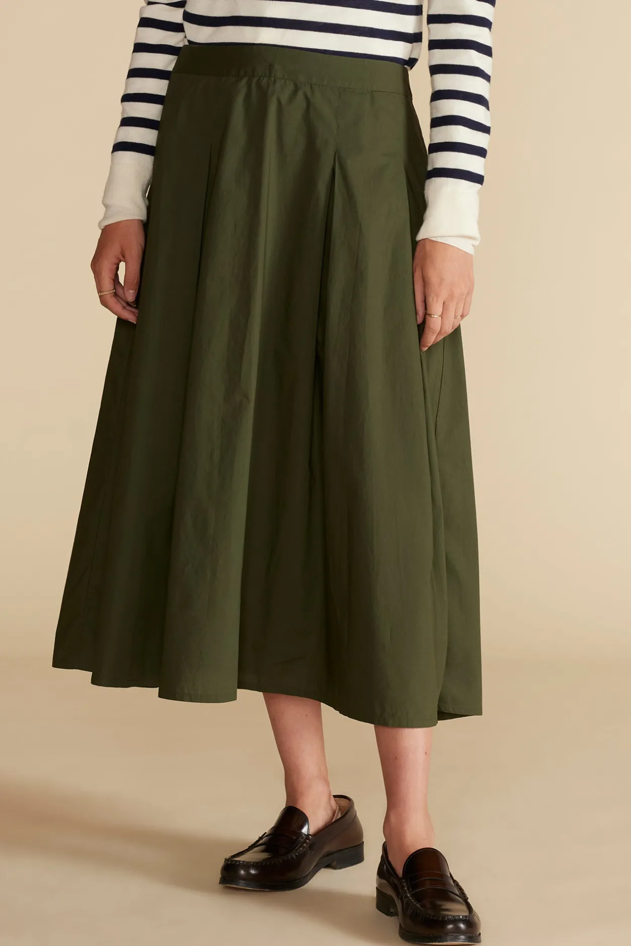 Amour Vert Skirts*Roselle Pleated Poplin Skirt