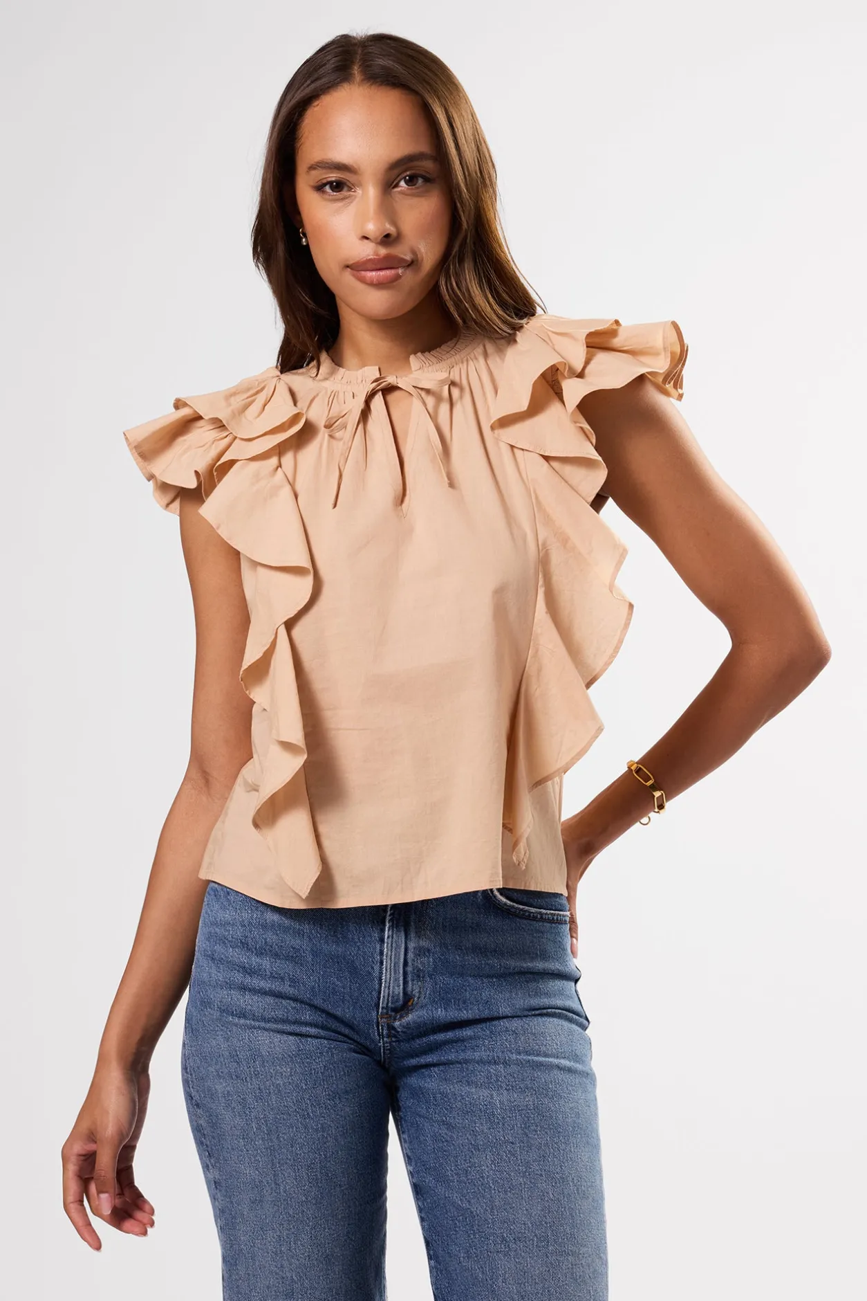 Amour Vert Tops | Clearance*Ruffle Sleeve Top