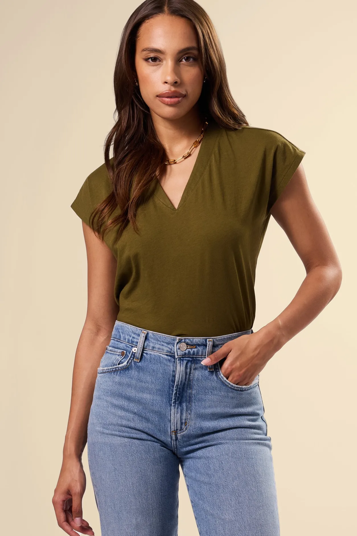 Amour Vert Tops | Tees*V Neck Solid Tee